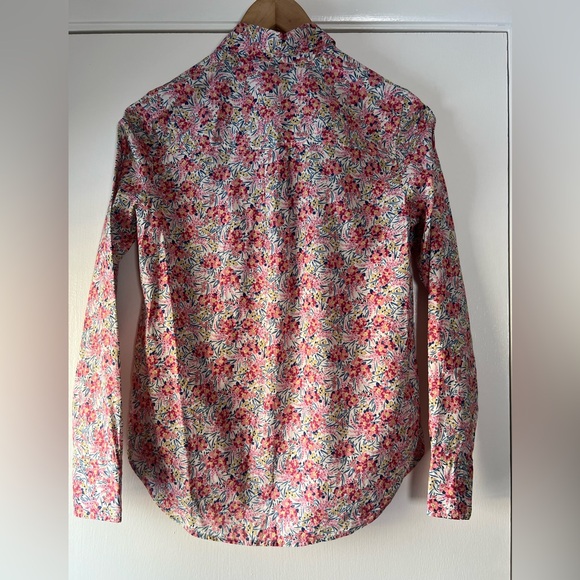 J Crew x Liberty London Fabric Popover Shirt Swirling Petals Floral Pink Size 00 - Picture 9 of 9